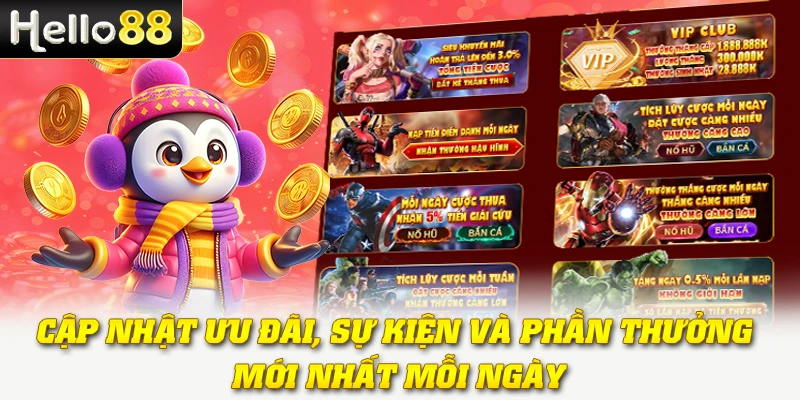 Tải App Hello88 - Hướng Dẫn Cài Đặt Nhanh, Nhận Quà Khủng 4 Cập nhật ưu đãi, sự kiện và phần thưởng mới nhất mỗi ngày