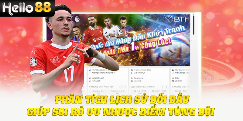 Phân tích lịch sử đối đầu giúp soi rõ ưu nhược điểm từng đội